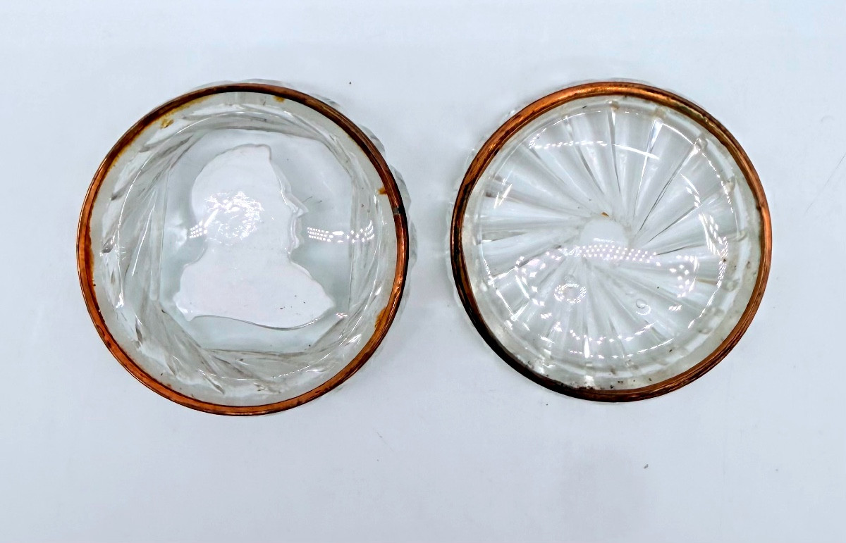Baccarat cristallo scatola raffigura De Beaumarchais,Époque Charles X-photo-2