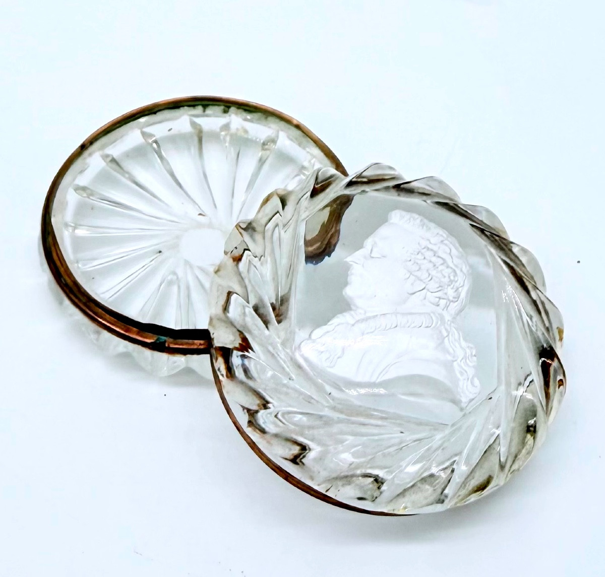 Baccarat cristallo scatola raffigura De Beaumarchais,Époque Charles X-photo-3