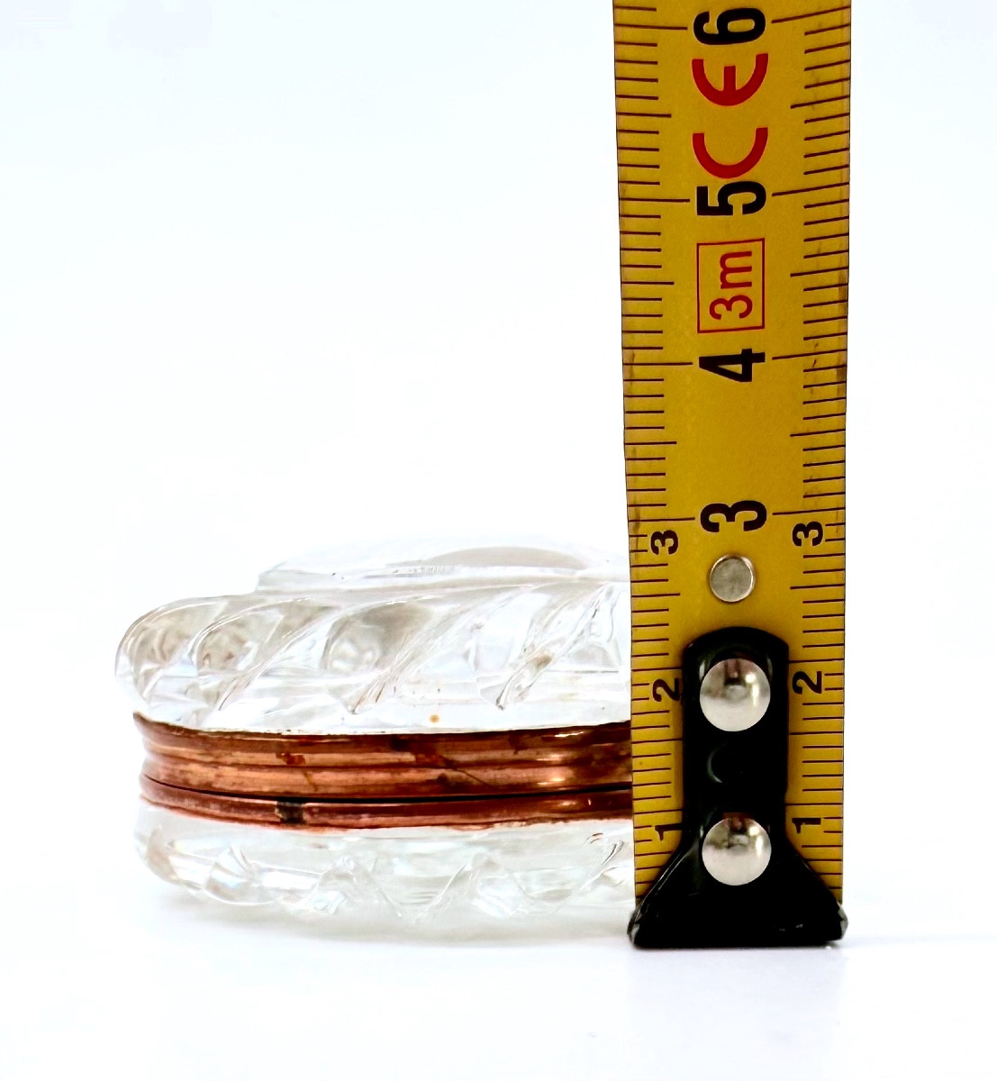 Baccarat cristallo scatola raffigura De Beaumarchais,Époque Charles X-photo-1