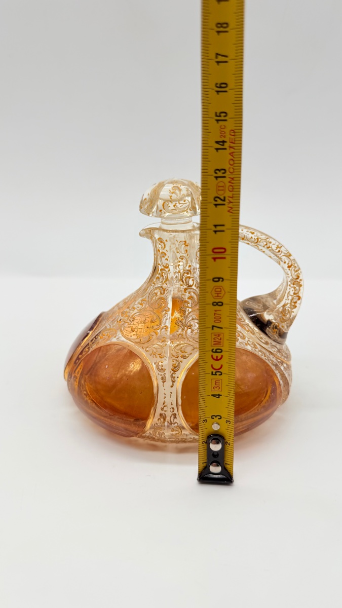 Coppia di brocche in vetro Moser con design a cabochon, XIX secolo-photo-8