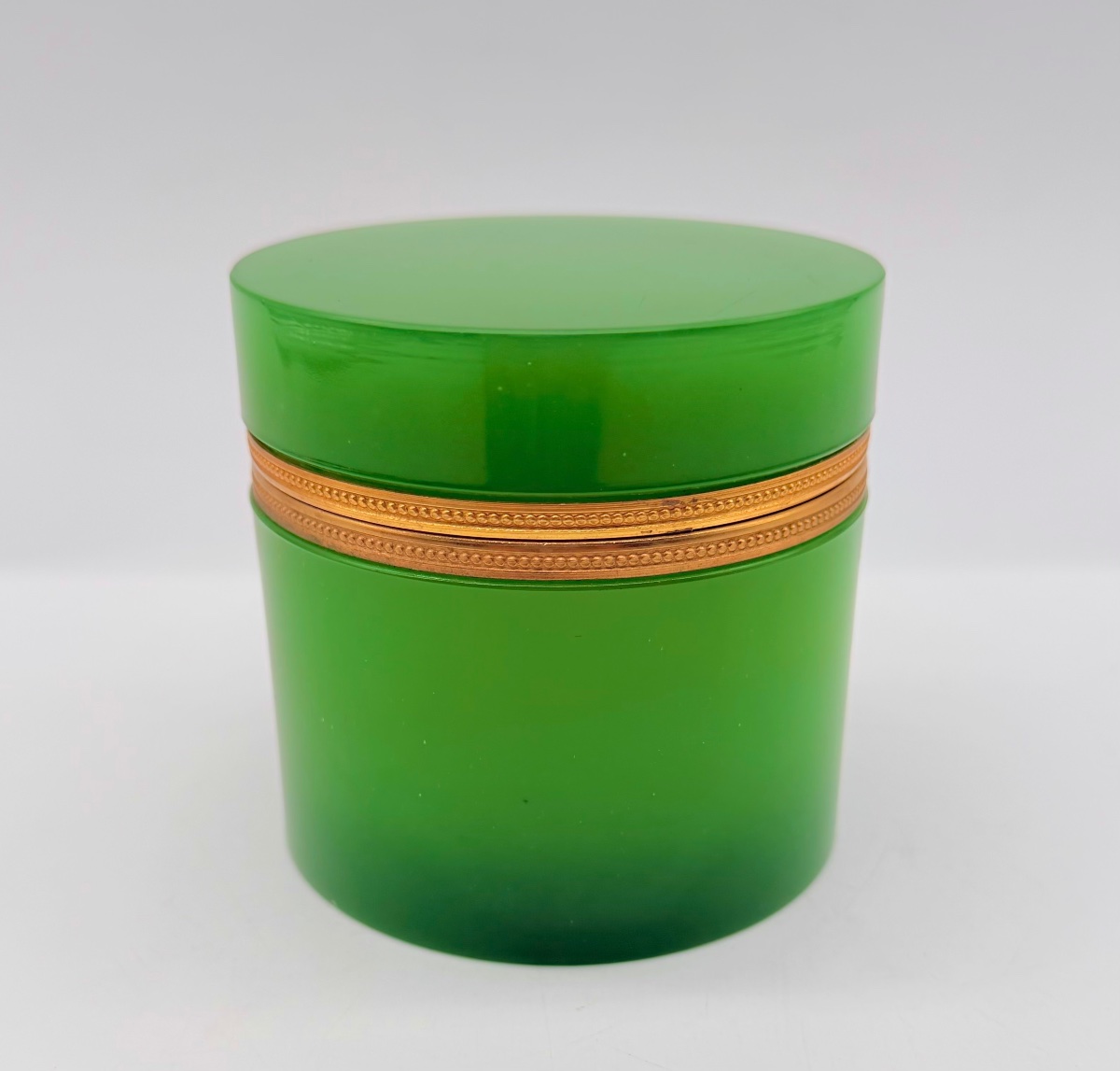 Set di 3 scatole in vetro opalino verde italiano, vetro veneziano-photo-3