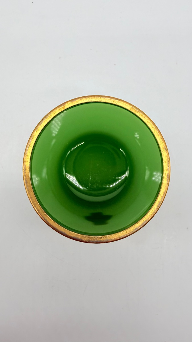 Set di 3 scatole in vetro opalino verde italiano, vetro veneziano-photo-3