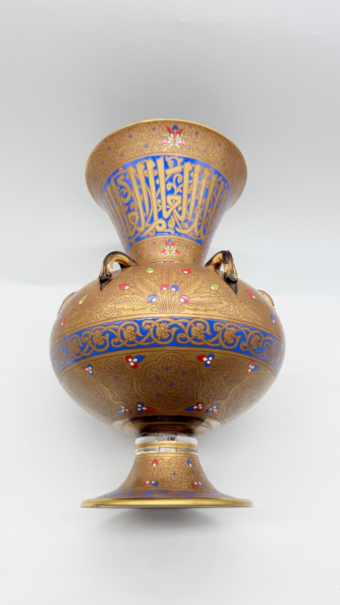 LAMPADA DA MOSCHEA IN VETRO, Siria o Egitto, XIX secolo-photo-3