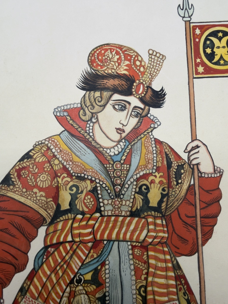Aquarelle russe d'Ivan Bilibin, firmata e datata-photo-1