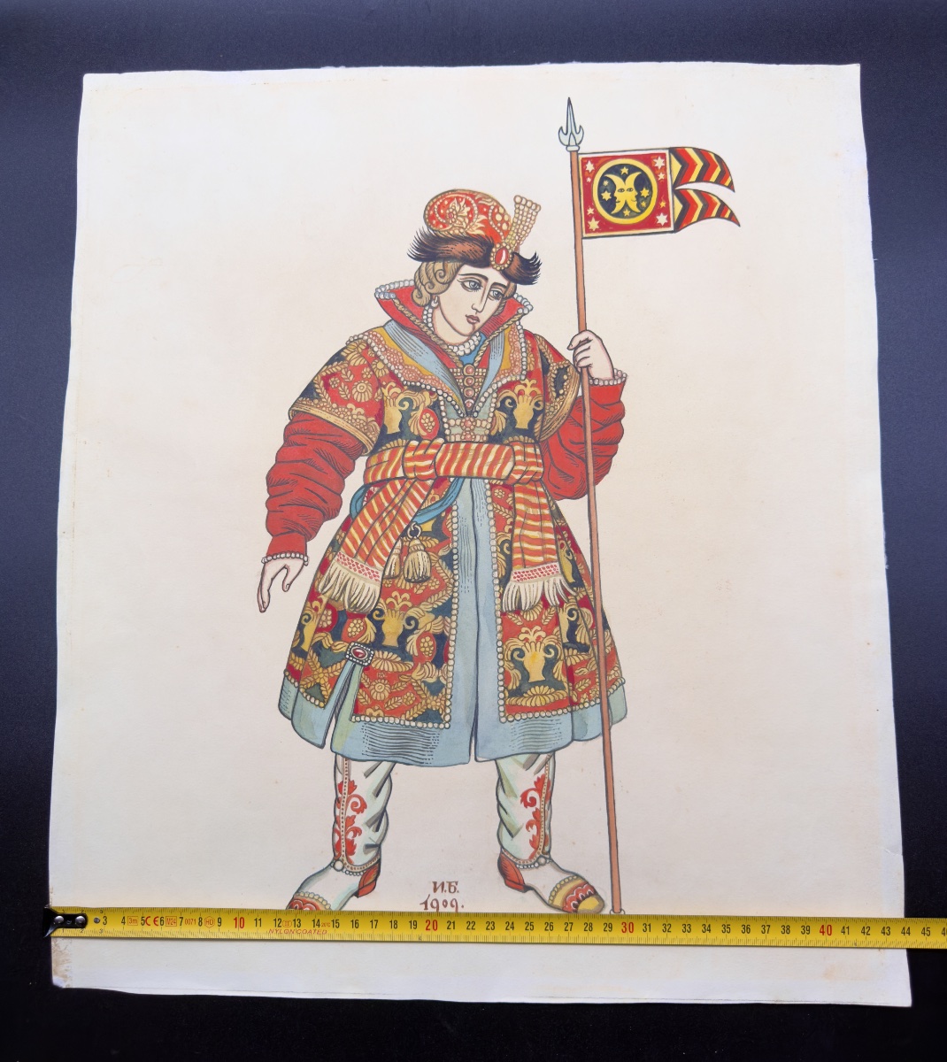 Aquarelle russe d'Ivan Bilibin, firmata e datata-photo-2