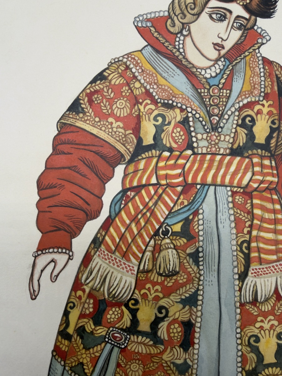 Aquarelle russe d'Ivan Bilibin, firmata e datata-photo-3