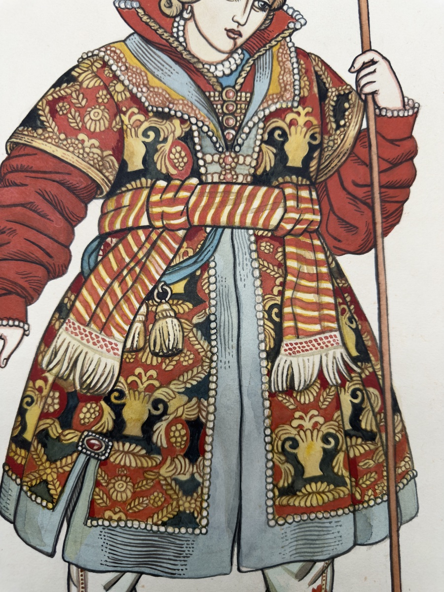 Aquarelle russe d'Ivan Bilibin, firmata e datata-photo-5