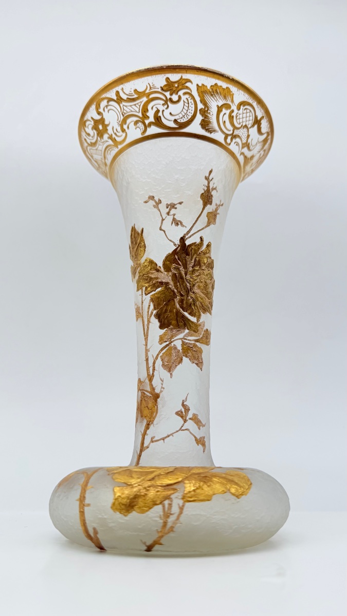 Vaso in cristallo Baccarat, modello giapponese, XIX secolo.