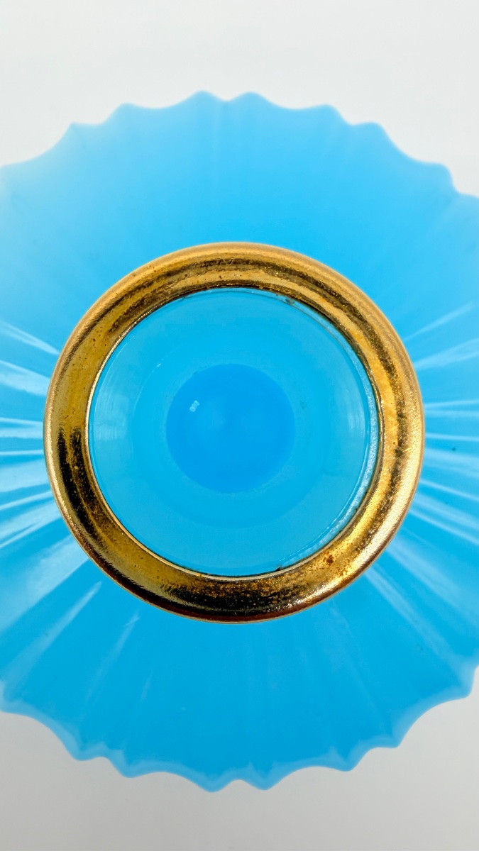 Flacone da profumo francese in vetro opalino blu-photo-4