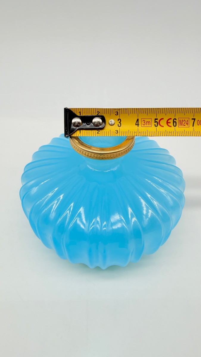Flacone da profumo francese in vetro opalino blu-photo-5