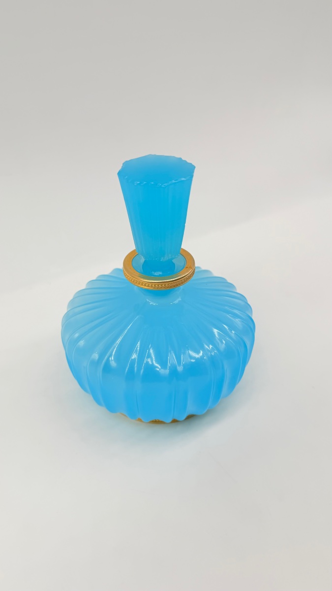 Flacone da profumo francese in vetro opalino blu-photo-8