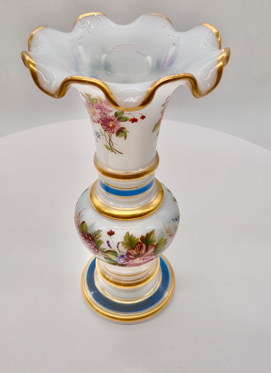 Coppia di vasi floreali in opalino, attribuiti a Jean François Robert per Baccarat-photo-4