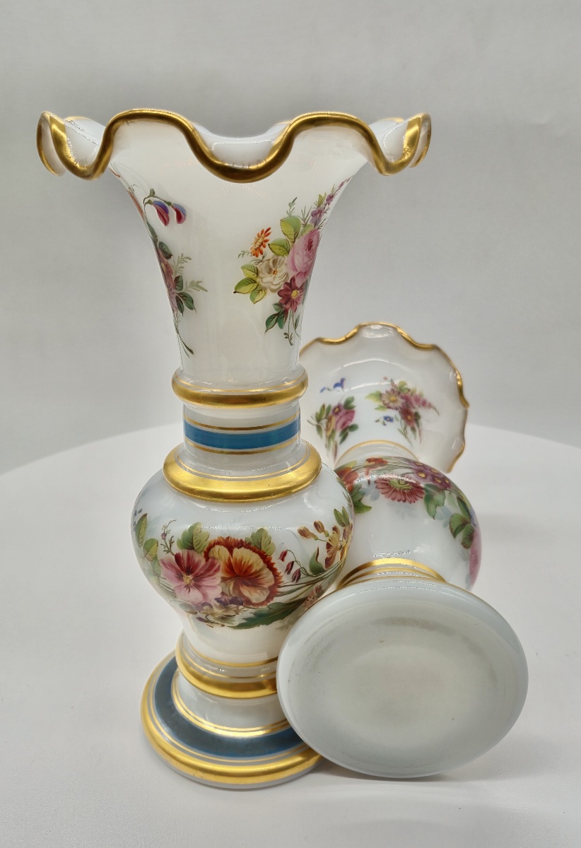 Coppia di vasi floreali in opalino, attribuiti a Jean François Robert per Baccarat-photo-6