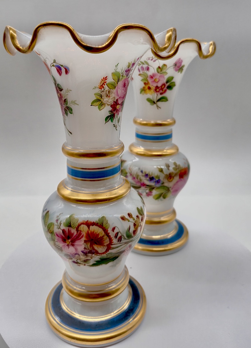 Coppia di vasi floreali in opalino, attribuiti a Jean François Robert per Baccarat-photo-7
