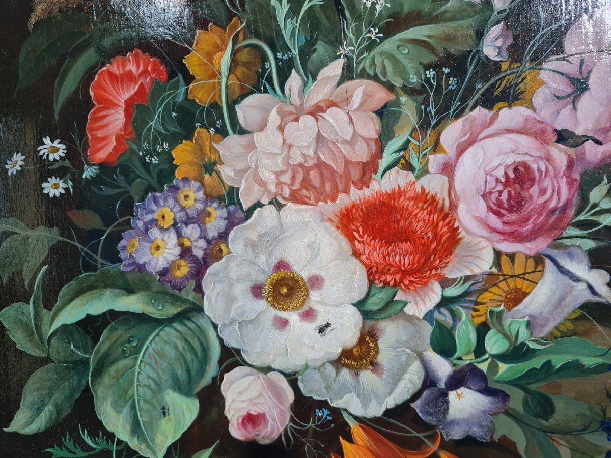  Franz Xaver Pieler (1876-1952) Nature Morte, Huile Sur Bois-photo-2