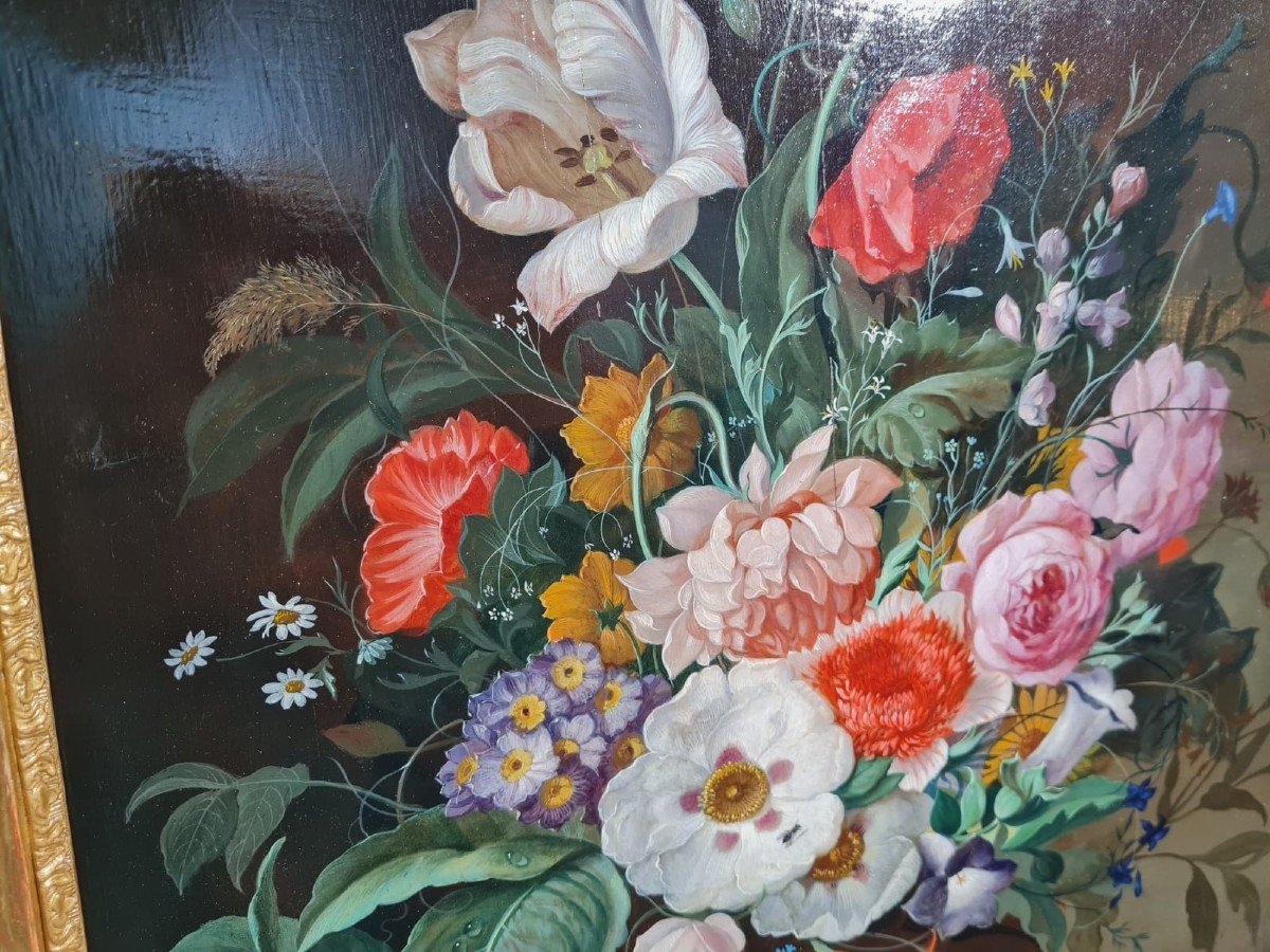  Franz Xaver Pieler (1876-1952) Nature Morte, Huile Sur Bois-photo-4