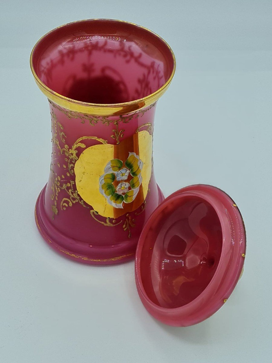 Vase Ancien En Verre Opalin-photo-6