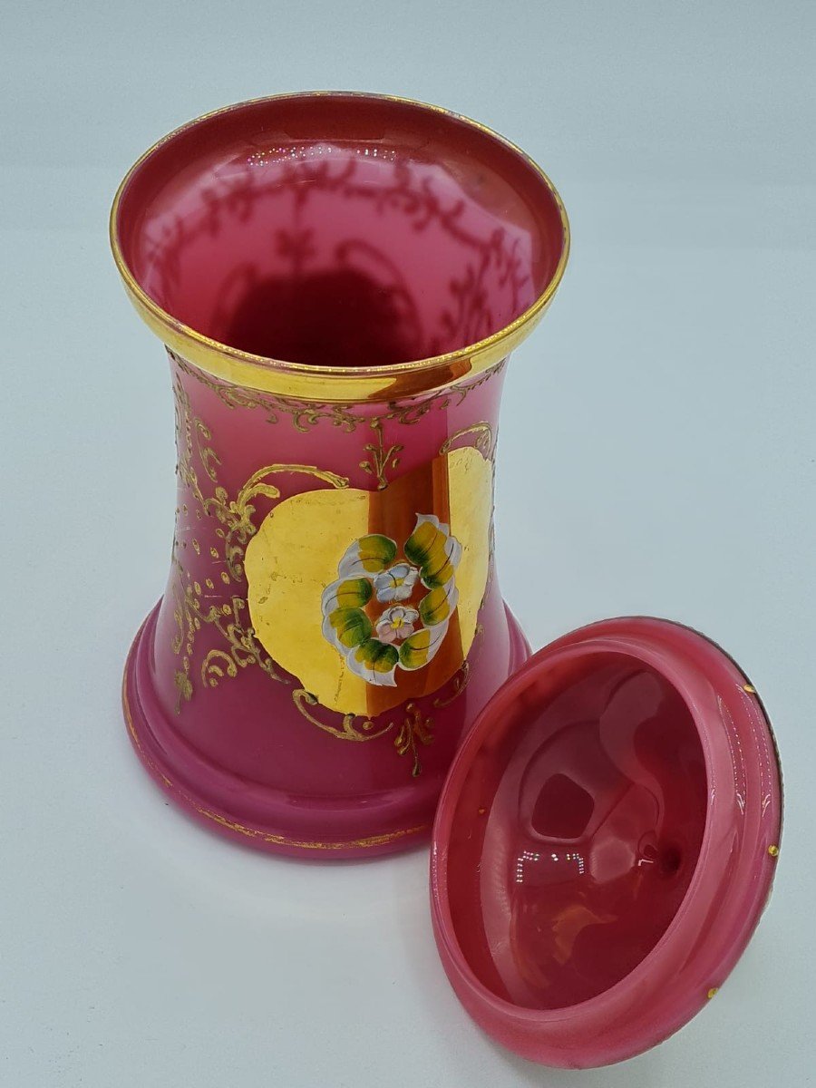 Vase Ancien En Verre Opalin-photo-7