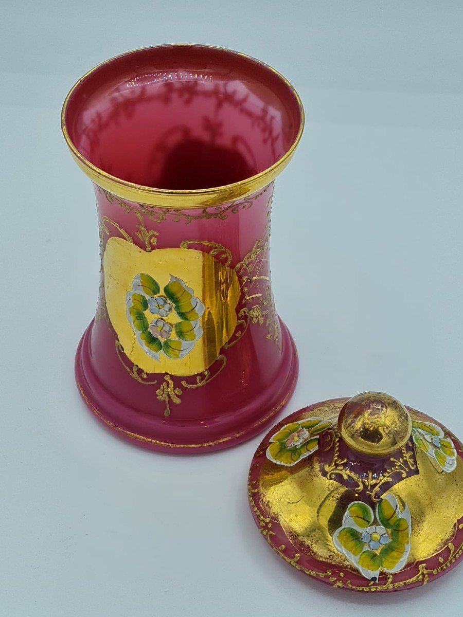 Vase Ancien En Verre Opalin-photo-8