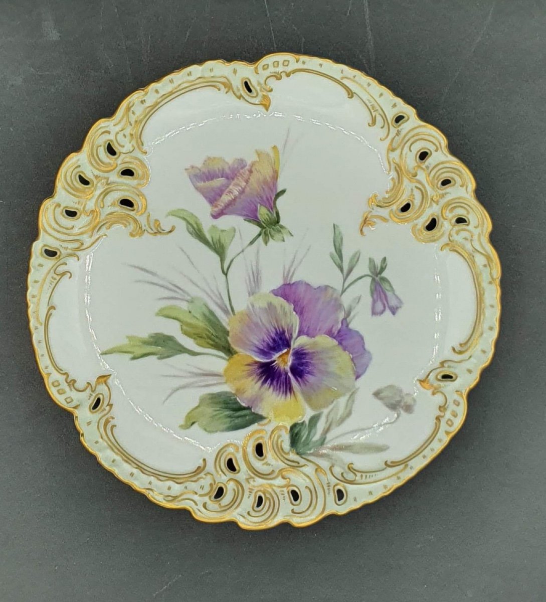 Assiettes En Porcelaine De Nymphenburg Peinte A La Main, Lot De 6-photo-2