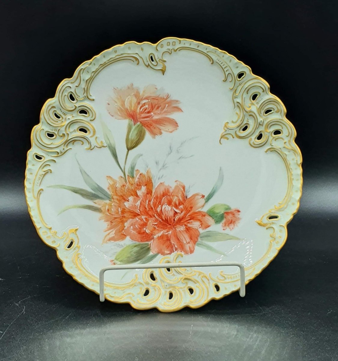 Assiettes En Porcelaine De Nymphenburg Peinte A La Main, Lot De 6-photo-3