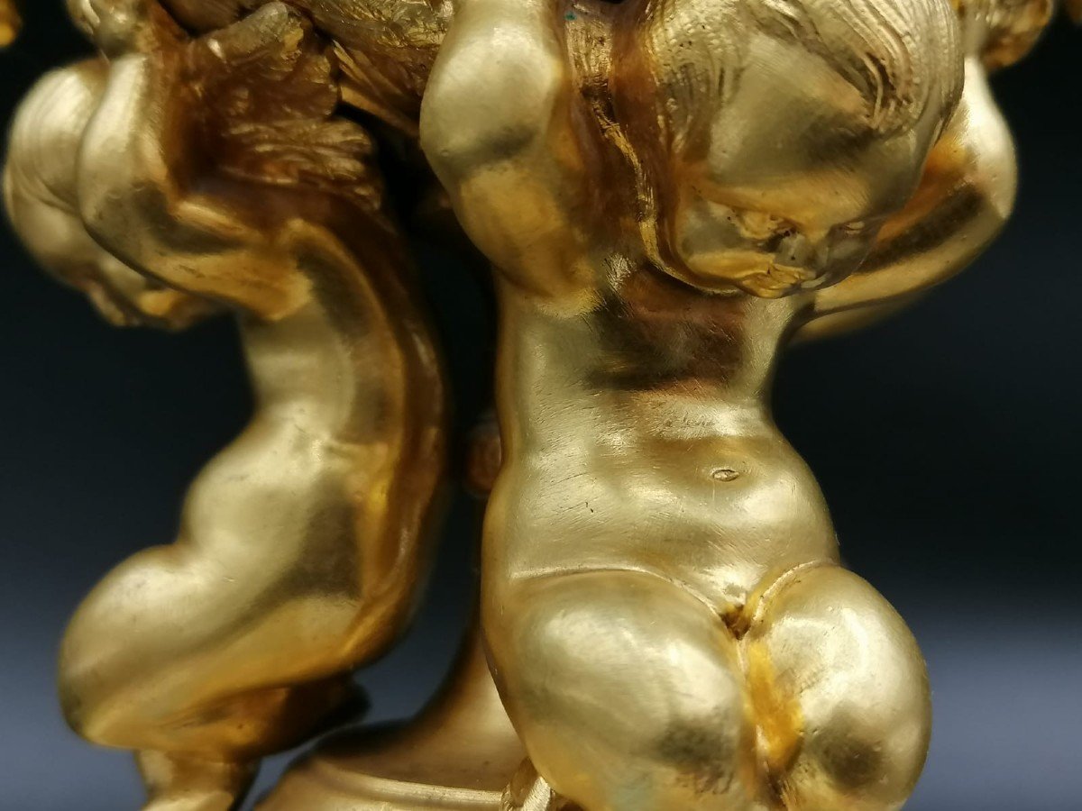 Exceptionelle Coupe En Porcelaine Sevres Peinte En Polychromie Et Bronze Dorè Au Mercure-photo-6