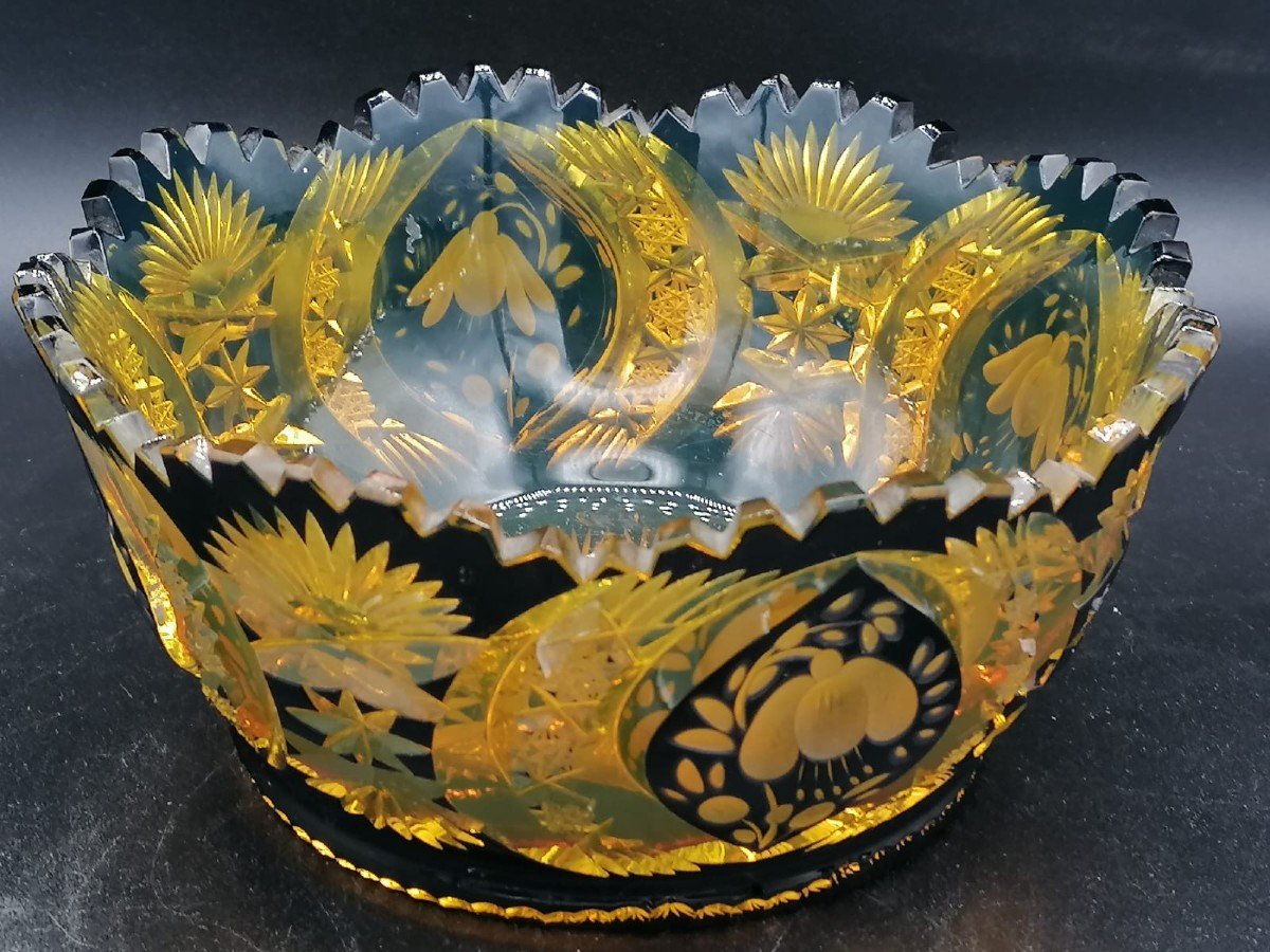 Vase En Verre Cristal Bohème Czecg Multicoulore -photo-1