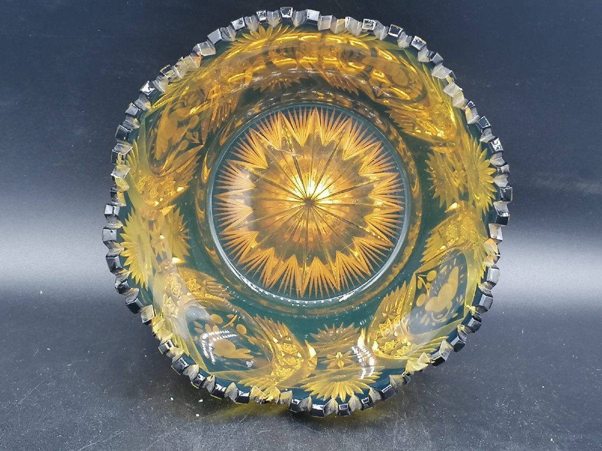 Vase En Verre Cristal Bohème Czecg Multicoulore -photo-4