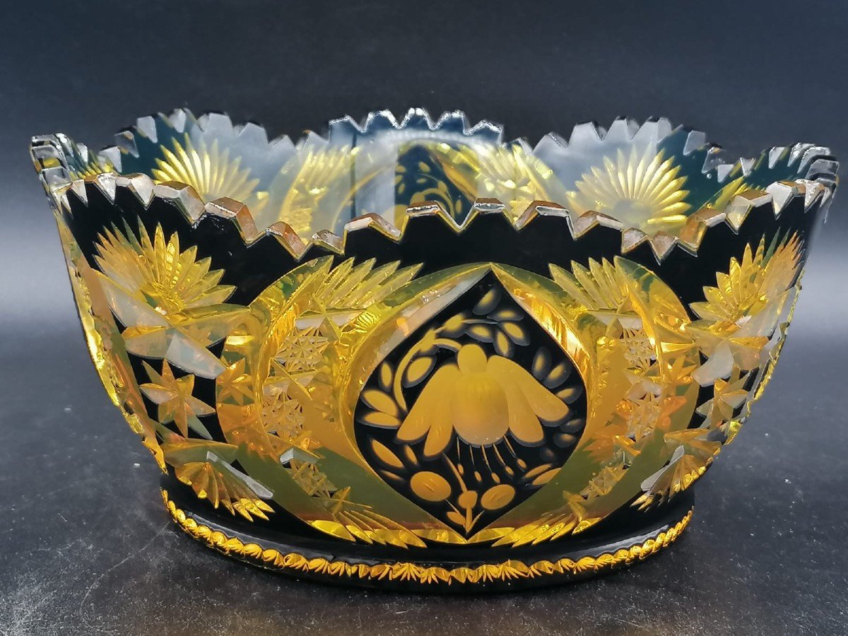 Vase En Verre Cristal Bohème Czecg Multicoulore 
