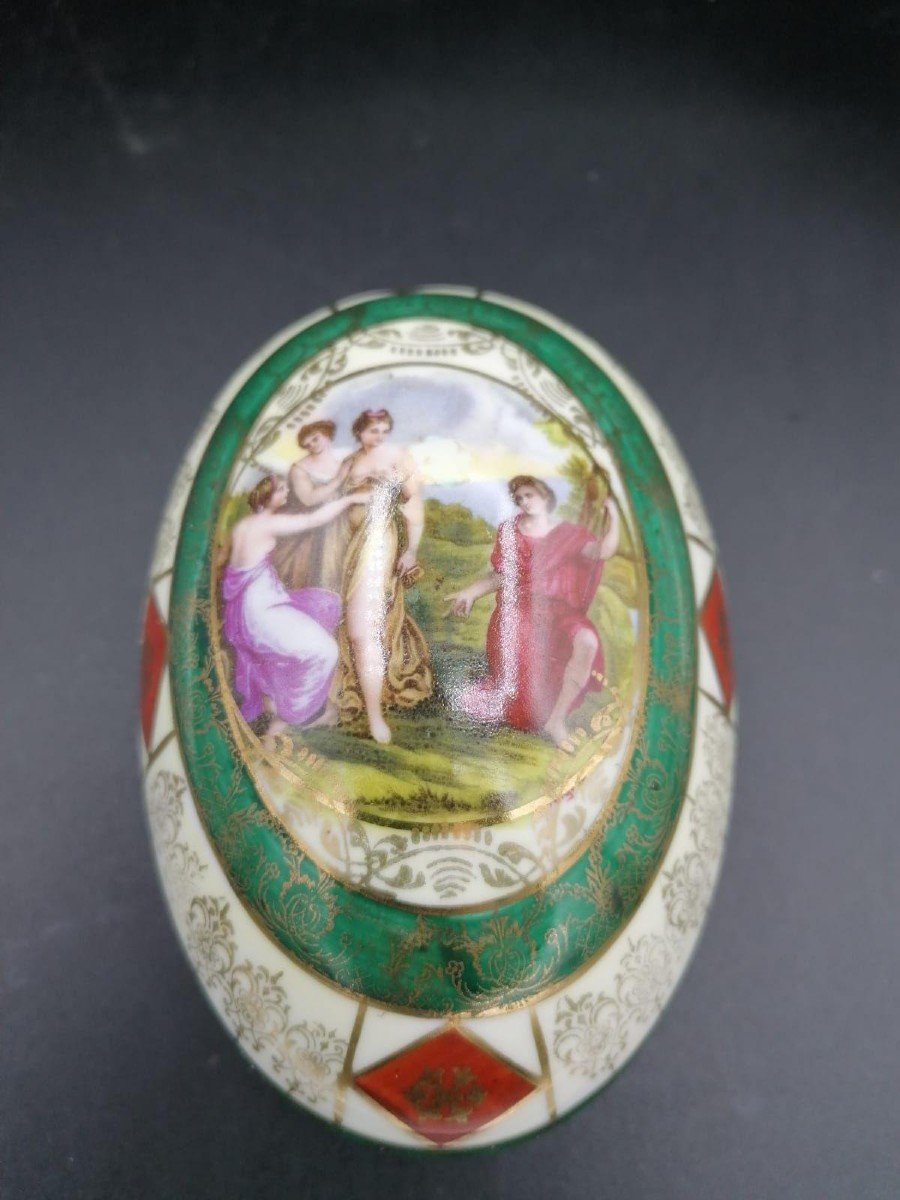 Boîte à couvercle antique en porcelaine,thème mythologique,bohême-photo-4