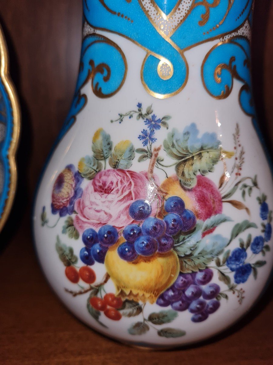 Vincennes Pot à L’eau Tourné , Son Couvercle Et Sa Jatte Ovale (1ère Grandeur) En Porcelaine-photo-4