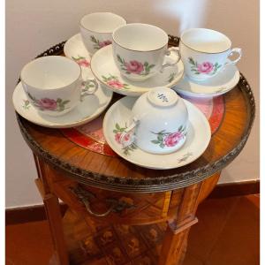 Furstenberg Ancien Service En Porcelaine De 5 Tasses Et Soucoupes,germany