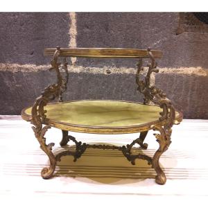 19th Century Onyx Double Tray Mute Servant