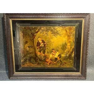 2 Fixed Under Polychrome Glass XIX E