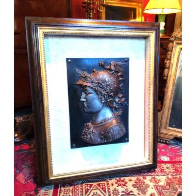 Plaque En Bronze 2 Patines Athena Ou Minerve 