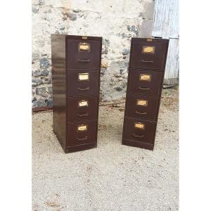 Pair Of Old Ronéo Metal Lockers