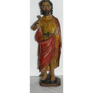 Saint John The Baptist Polychrome Wood