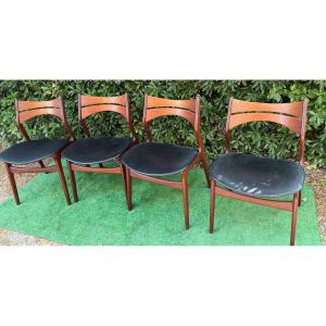 4 Scandinavian Designer Chairs By Erik Buch