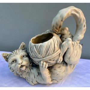 Porcelain Cat Figurine 