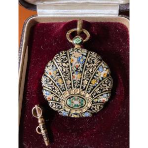 Gold Enamel Watch