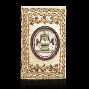  Rare Almanach Embroidered Circa 1785 Commemorating The Birth Of The Duke Of Normandy, In-18 