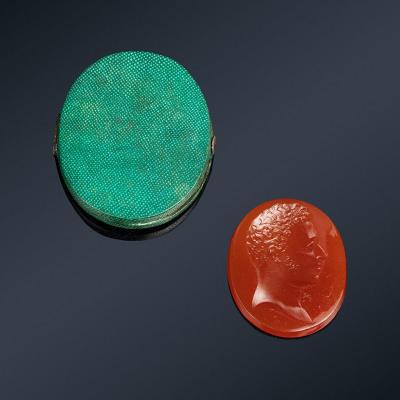 Rare Intaglio On Glass By Simon Fils Representing The Duke Of Angoulême Circa 1828