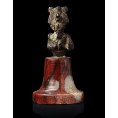 Bronze Statuette Of The God Osiris On A Marble Base, Ancient Egypt, XXVI-xxxth Dynasties