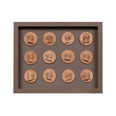 French Or Italian School Circa 1800, The Twelve Caesars, Twelve Terracotta Medallions