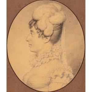 Drawing By François Louis Gounod, Portrait Of Marie-thérèse Of France, Duchess Of Angoulême