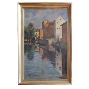 Emil Kindscher “alt-bamberg” Signed And Dated: “kindscher. Pinx. 1910.”
