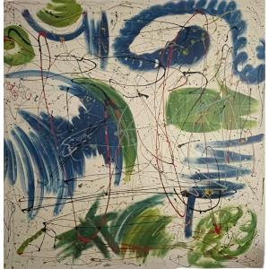 Large Format Acrylic Painting Signed "hudashko 1994". Painting In Bright Colors