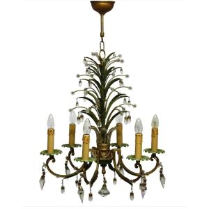 Giovanni Banci Design Chandelier In Coloured Metal, Florence, Circa 1960.