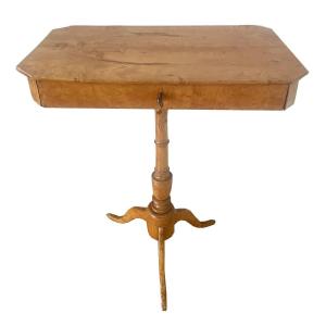 Small Side Table With Drawer, Central Germany, Circa 1840; Veneer And Solid Wood From Boul