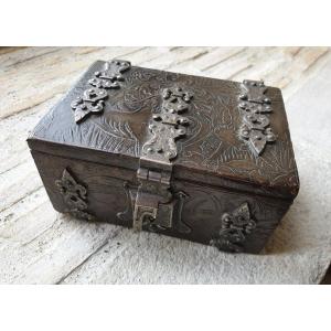 Haute Epoque Style Embossed Leather Box